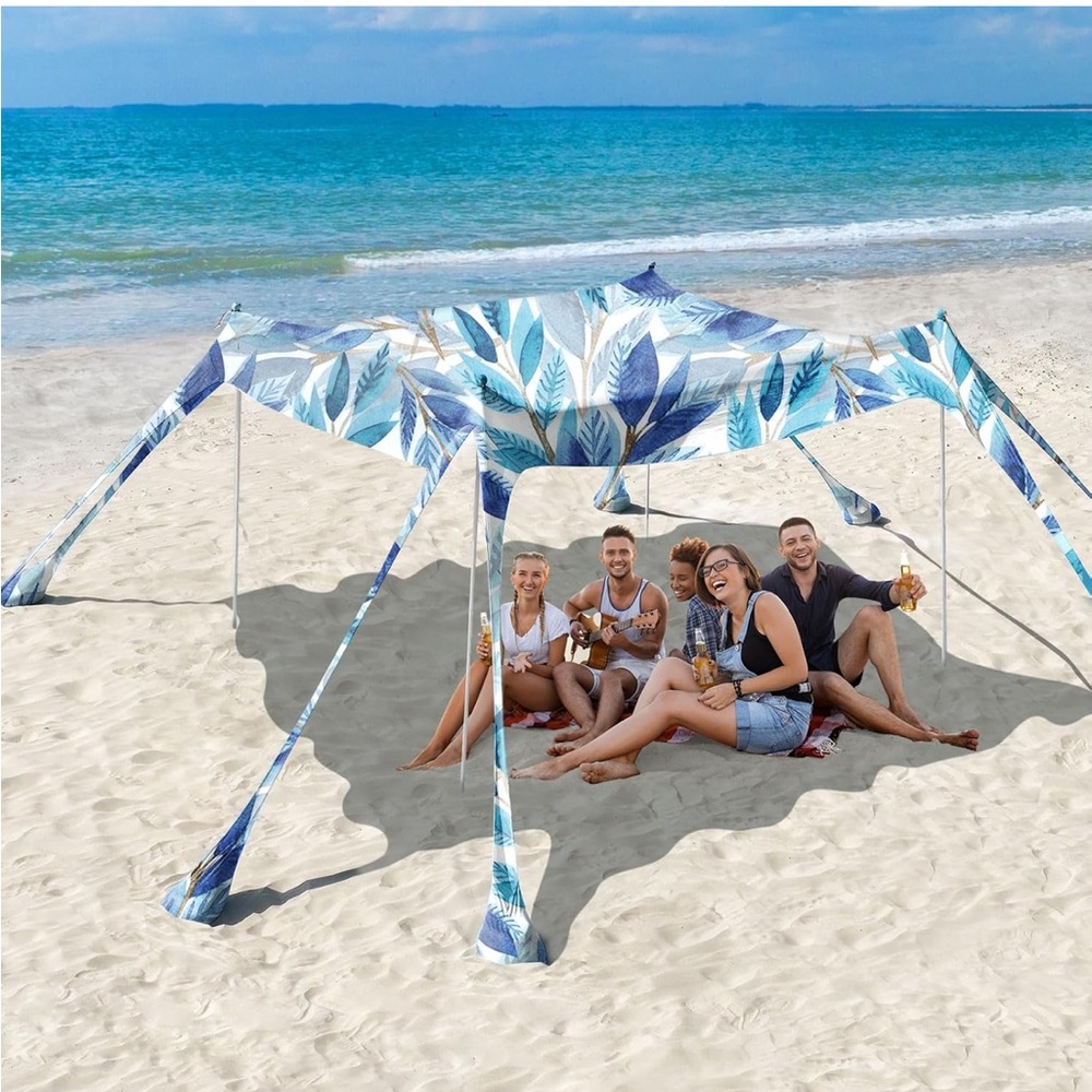 Leaf Print Beach Canopy Tent